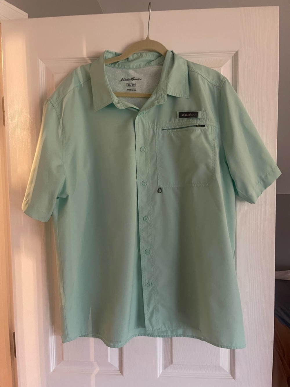 Eddie Bauer Mint Green Short Sleeve Button-Up Shirt